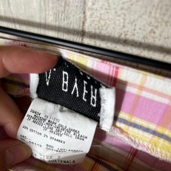 Vintage Y2K A.Byer Plaid Pink Yellow Mini Skirt Womens Size Small‎ - Picture 4 of 4